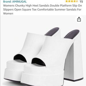 White Platform Chunky Sandals